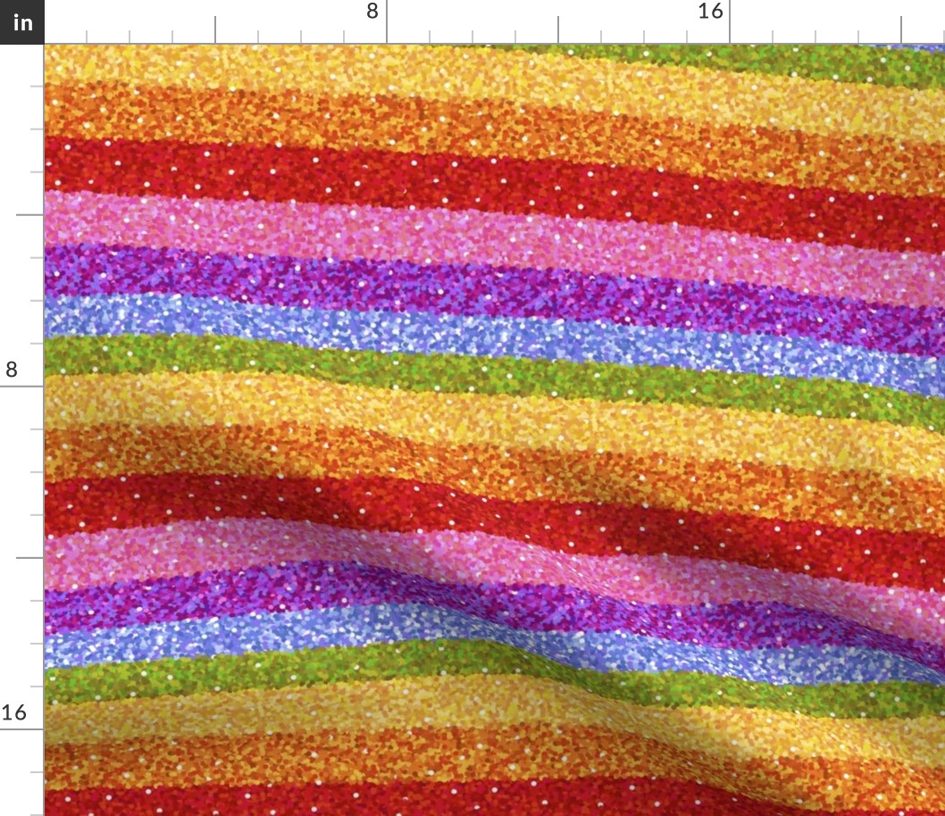 Rainbow glitter bomb stripe 1”