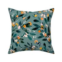 clementine sprigs-lt teal