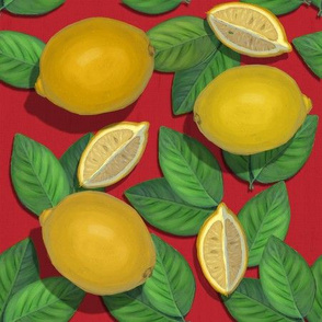 Lemons on Italian Red//Retro Fruit Obsession//Kim Marshall