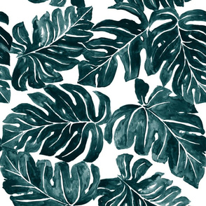 Jungle Monstera-Leaves_Teal