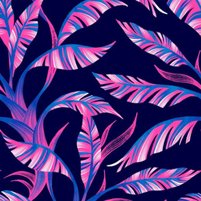 Paradise Leaves - Pink / Blue - AAM19