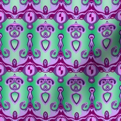 HP1 - Hovering Alien  Puppies in Lavender - Purple - Maroon - Moss Green - Directional