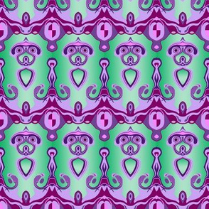 HP1 - Hovering Alien  Puppies in Lavender - Purple - Maroon - Moss Green - Directional