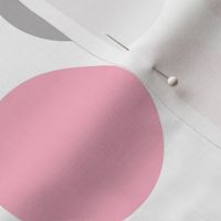 Pink Gray Grey Polka Dot Circle