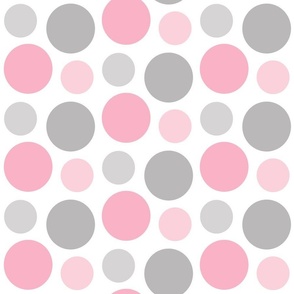 Pink Gray Grey Polka Dot Circle