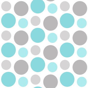 Aqua Blue Gray Grey Polka Dot Circle Dots