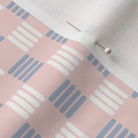 Summer Check: Rose Gold & Dusty Blue 3/4-inch Checks