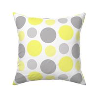 Yellow Gray Grey Polka Dot Circle