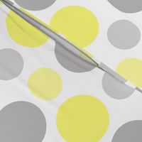 Yellow Gray Grey Polka Dot Circle