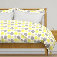 Yellow Gray Grey Polka Dot Circle