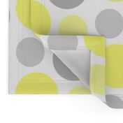 Yellow Gray Grey Polka Dot Circle