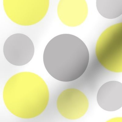 Yellow Gray Grey Polka Dot Circle