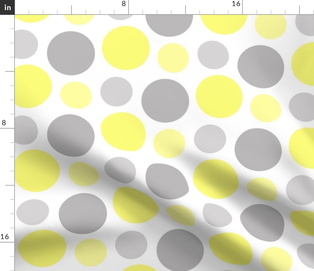 Yellow Gray Grey Polka Dot Circle