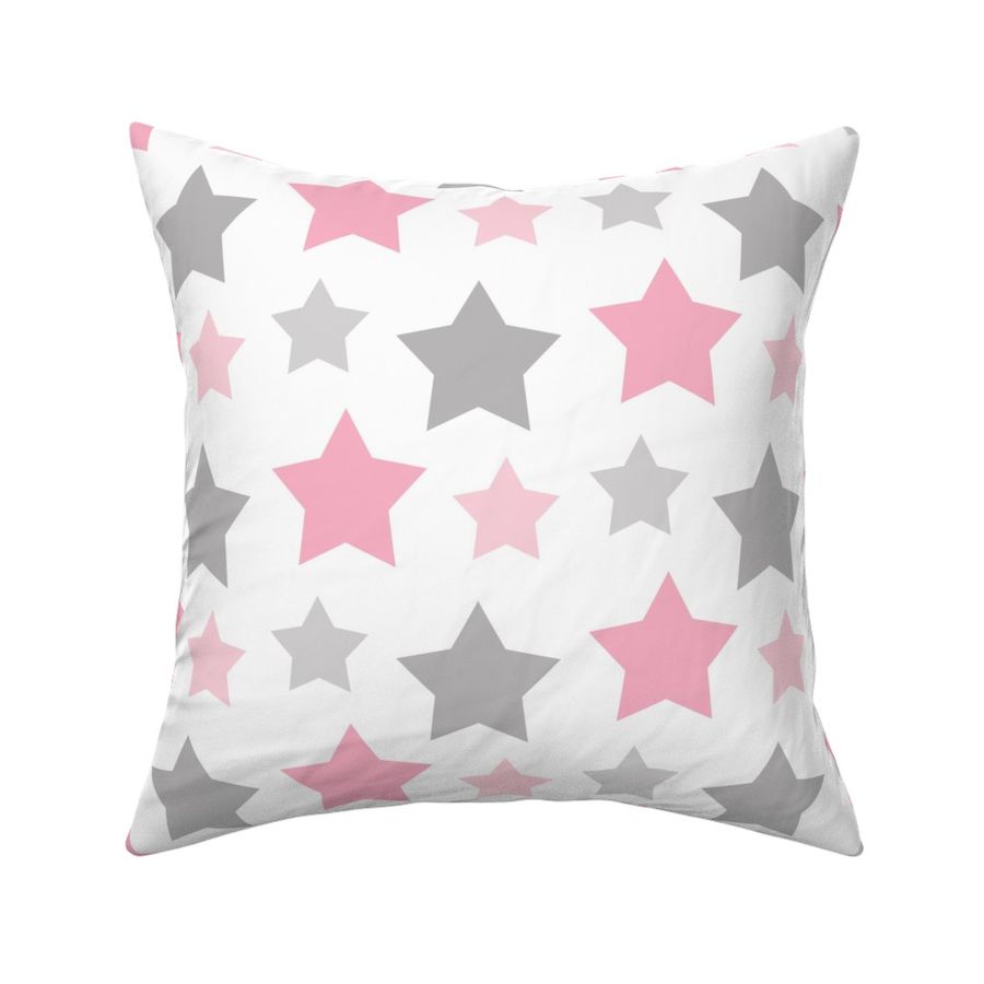 Stars Pink Gray Gray Celestial Girl Nursery 