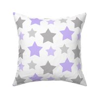 Stars Purple Lavender Gray Gray Ombre Fade