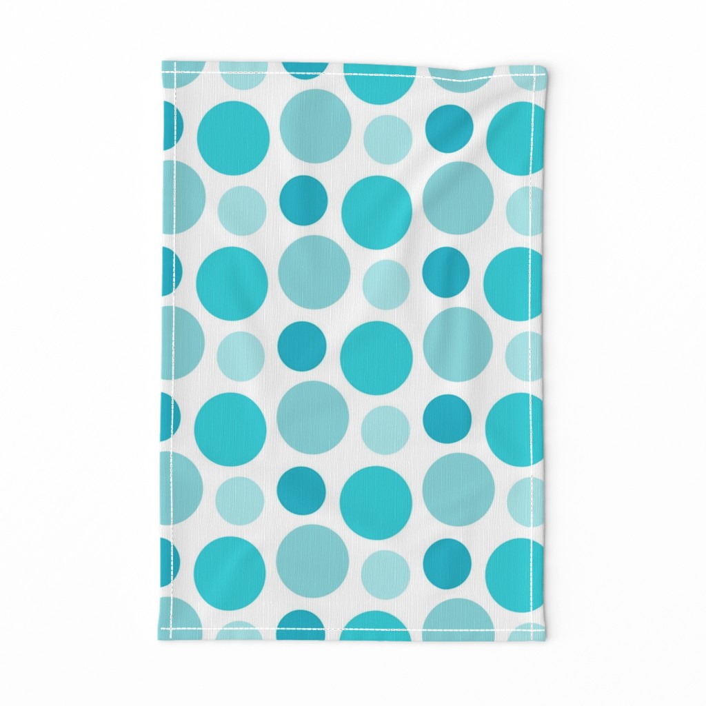 Polka Dots Teal Aqua Blue Circles