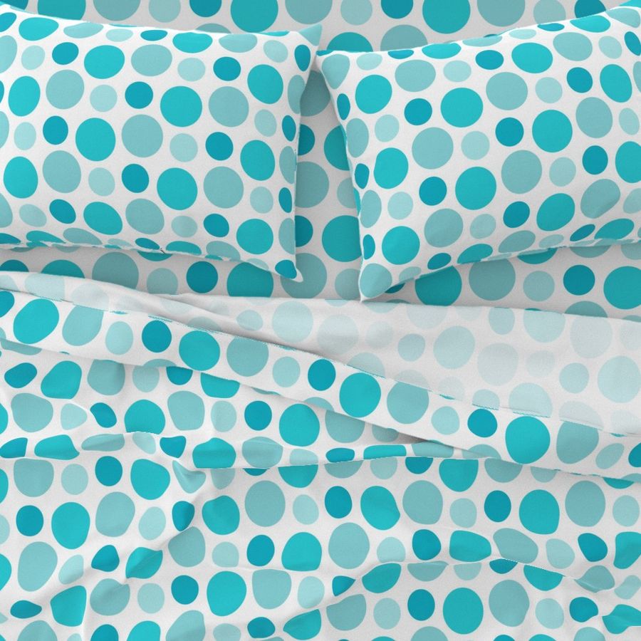 Polka Dots Teal Aqua Blue Circles