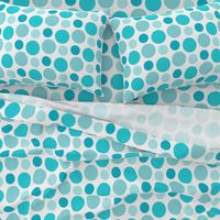 Polka Dots Teal Aqua Blue Circles