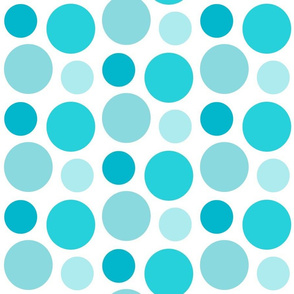 Polka Dots Teal Aqua Blue Circles