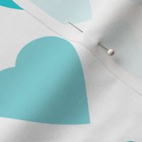 Hearts Teal Aqua Turquoise Ombre Fade