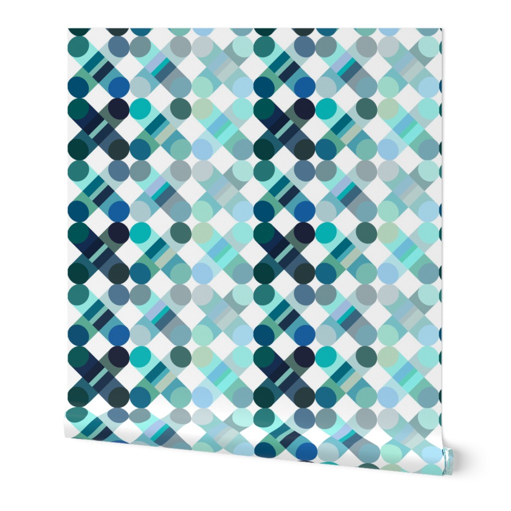 geometric graphic cross large  turquoise blue green