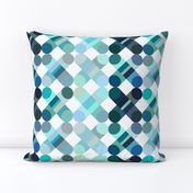 geometric graphic cross large  turquoise blue green