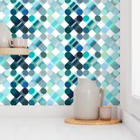 geometric graphic cross large  turquoise blue green