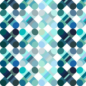 geometric graphic cross large  turquoise blue green