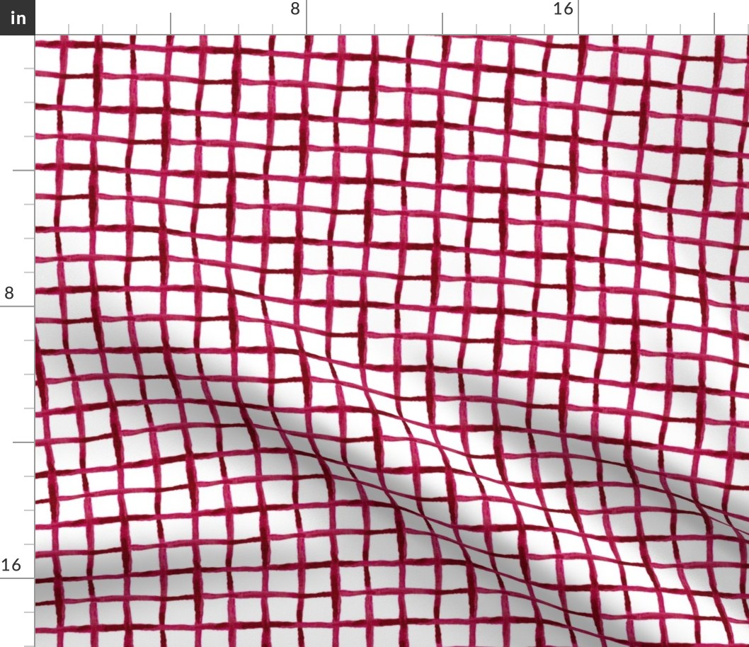 Noel Collection - Watercolor Lattice - Red