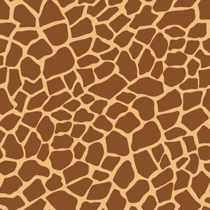 Dark giraffe animal print in brown and yellow
