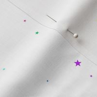 woollypetals starry eyed white with rainbow stars
