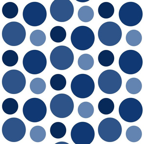 Polka Dot Navy Blue Ombre Circles