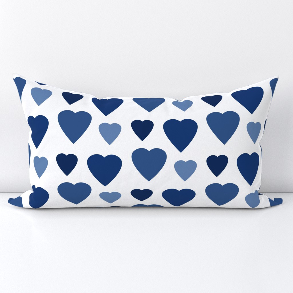 Hearts Navy Blue Ombre 