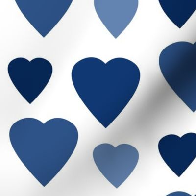 Hearts Navy Blue Ombre 