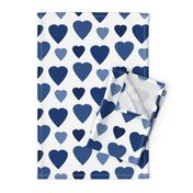 Hearts Navy Blue Ombre 