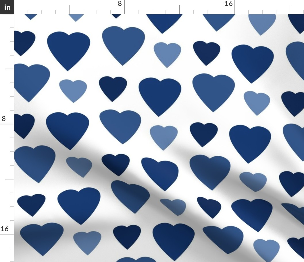 Hearts Navy Blue Ombre 