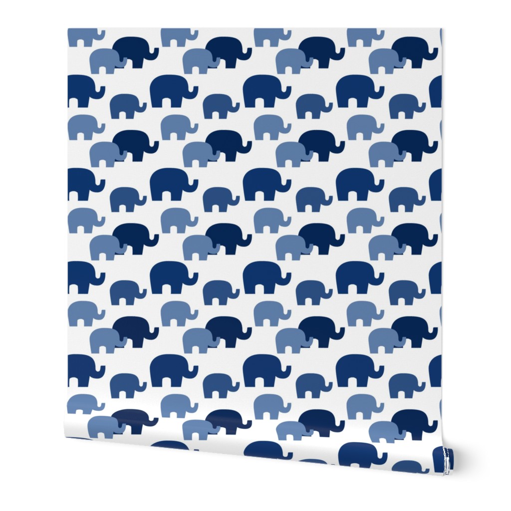 Navy Blue Ombre Elephant Baby Boy Nursery