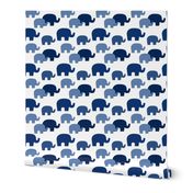 Navy Blue Ombre Elephant Baby Boy Nursery