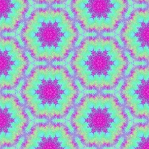 Hexagons Aqua Pink Tie Dye