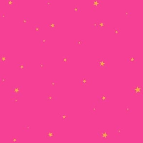 woollypetals starry eyed bubblegum pink with orange sherbert stars