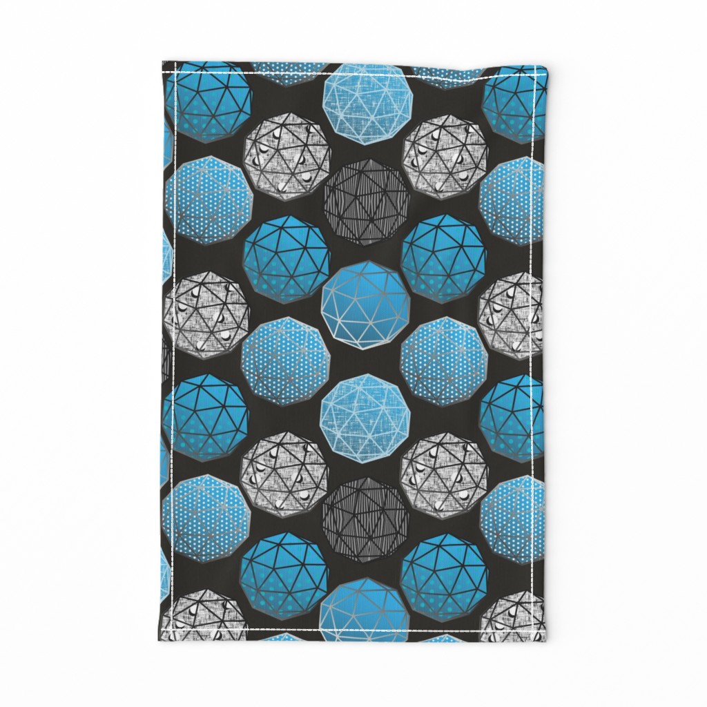 Blue Dot this Geodesic, fancy on dark gray by Su_G_©SuSchaefer