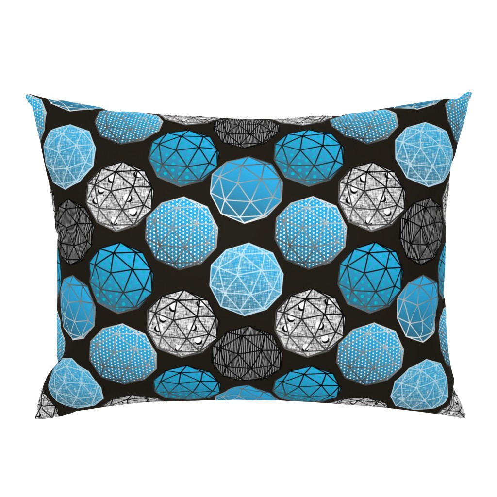 Blue Dot this Geodesic, fancy on dark gray by Su_G_©SuSchaefer