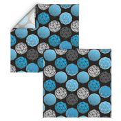 Blue Dot this Geodesic, fancy on dark gray by Su_G_©SuSchaefer