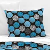 Blue Dot this Geodesic, fancy on dark gray by Su_G_©SuSchaefer