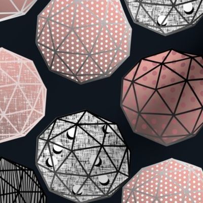 Pale Pink Dot this Geodesic, fancy on dark gray by Su_G_©SuSchaefer