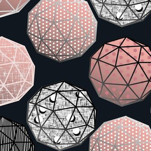 Pale Pink Dot this Geodesic, fancy on dark gray by Su_G_©SuSchaefer