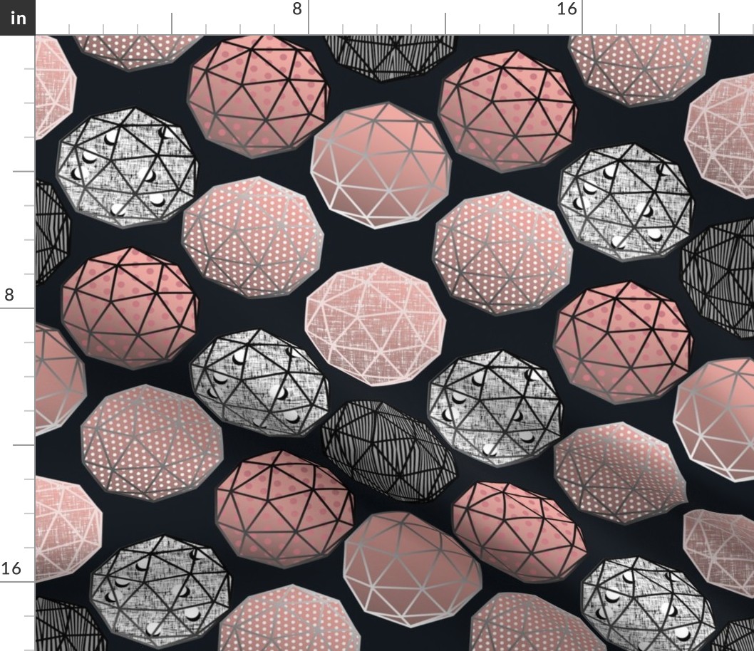 Pale Pink Dot this Geodesic, fancy on dark gray by Su_G_©SuSchaefer