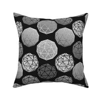 Grayscale Dot this Geodesic, fancy on dark gray by Su_G_©SuSchaefer