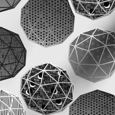 Grayscale Dot this Geodesic, fancy on Silver by Su_G_©SuSchaefer