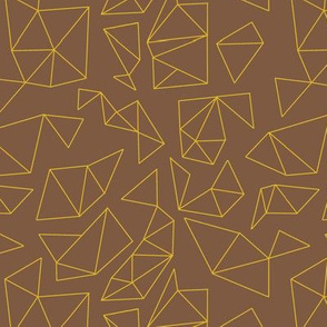 Origami Gold and Brown